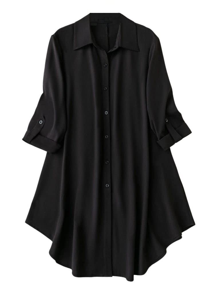 Western Dress || Rayon Solid Button Front Shirt Dress for Women